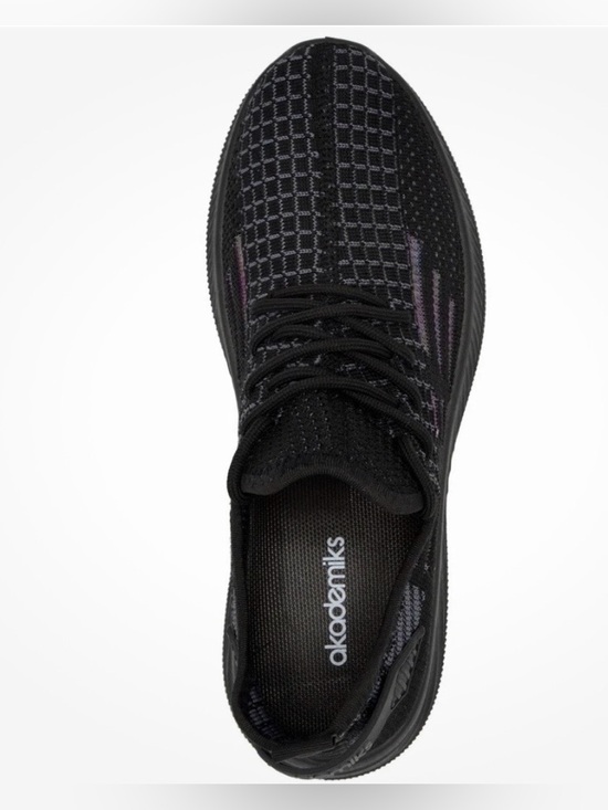 Akademiks Other - Akademiks Men’s Black Knit Sneaker with Subtle Purple Stripes